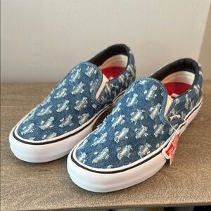 Supreme X Vans Hole Punch Denim Slip-On
